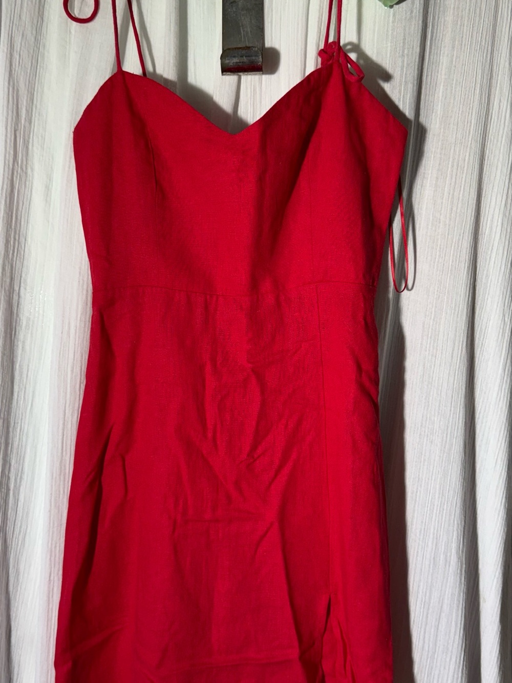 Women's Red Strappy Dress - Classic V-Neck